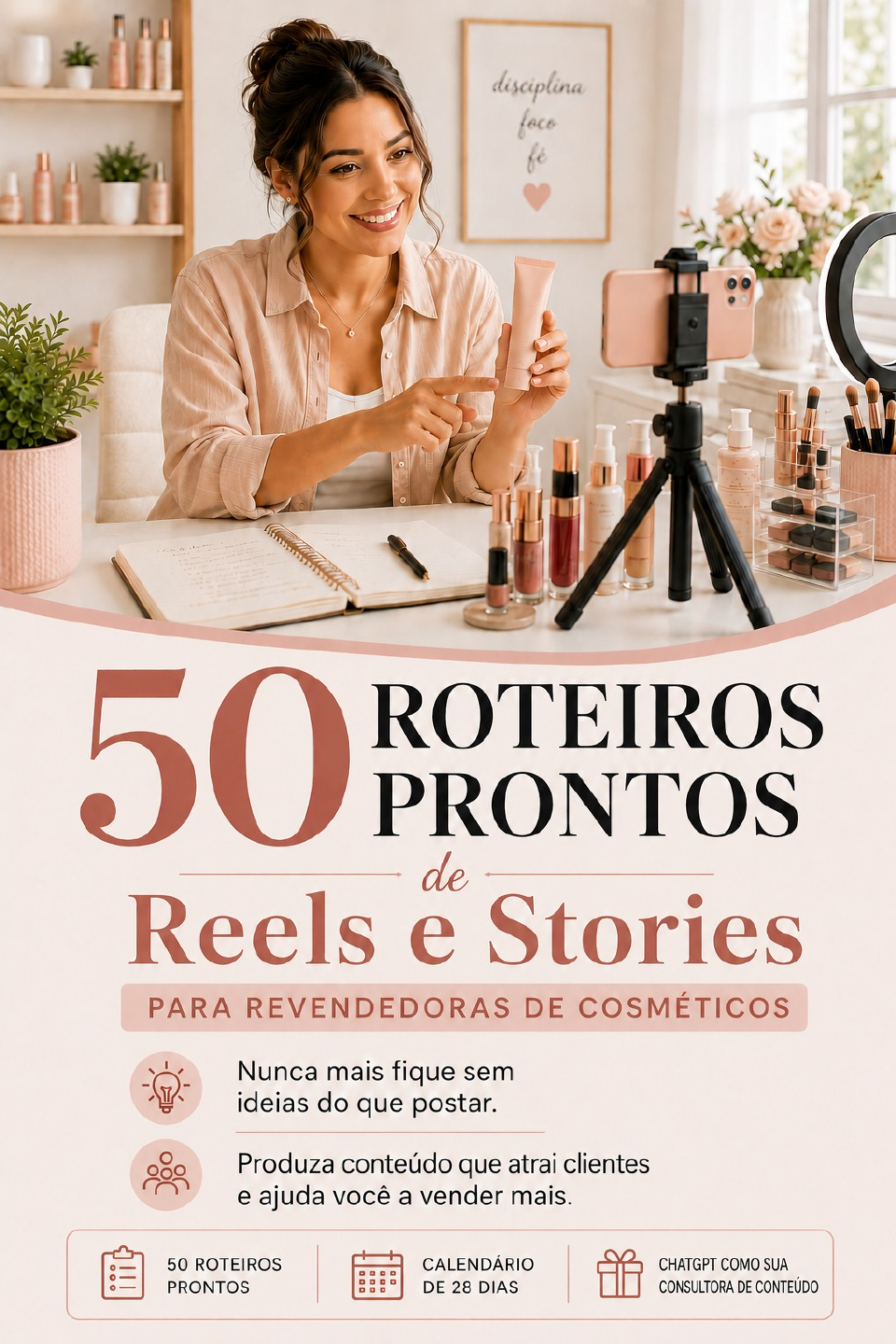 Capa do ebook 50 Roteiros de Reels e Stories